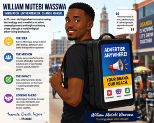 Mutebi’s Mobile Digital Screen Backpack Brings Advertising to the Streets